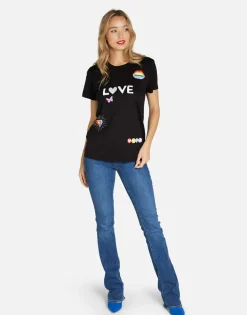 Outlet #1 Love Rainbow Lip Boyfriend Tee In | Wolf By Women Short Sleeve