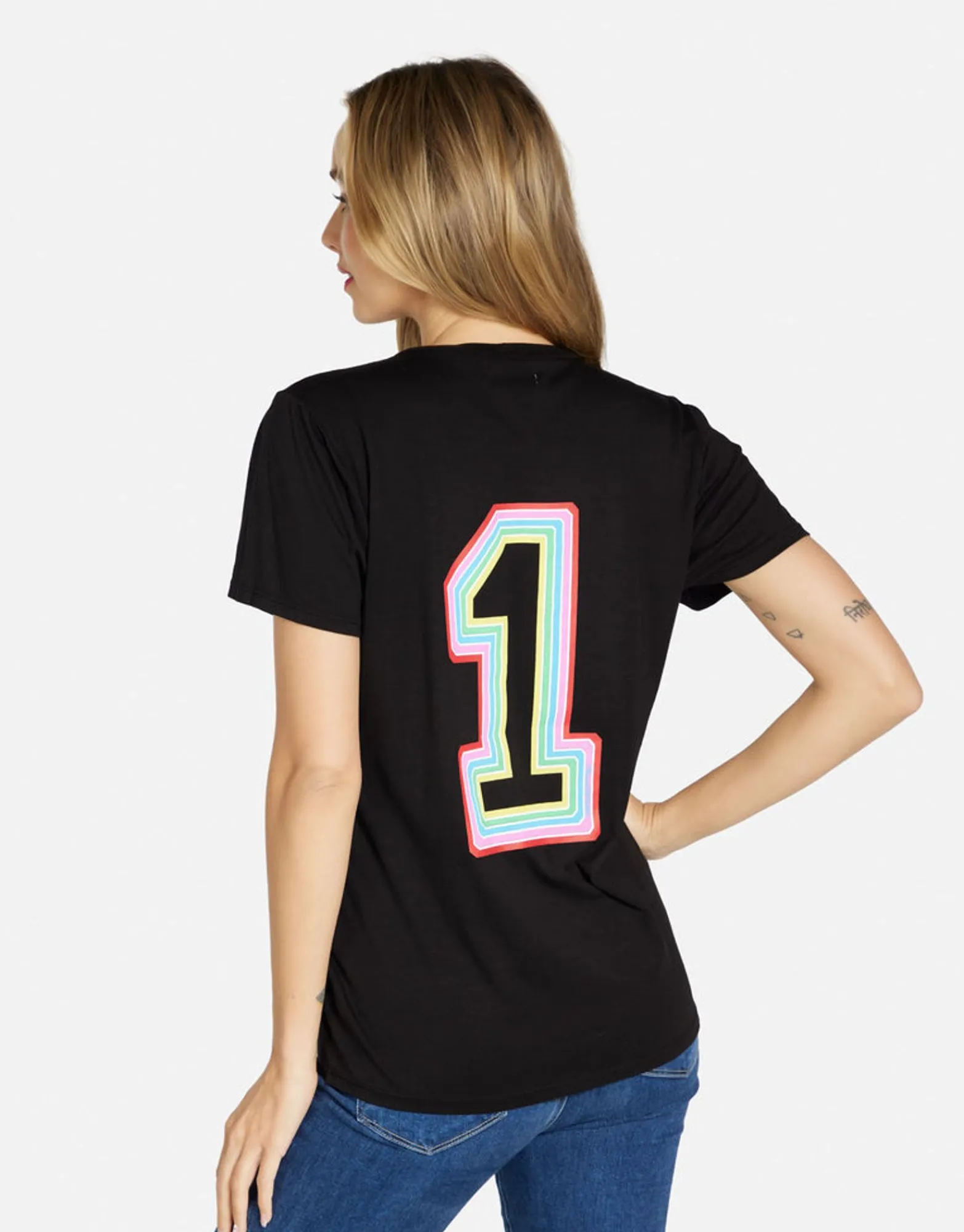 Outlet #1 Love Rainbow Lip Boyfriend Tee In | Wolf By Women Short Sleeve