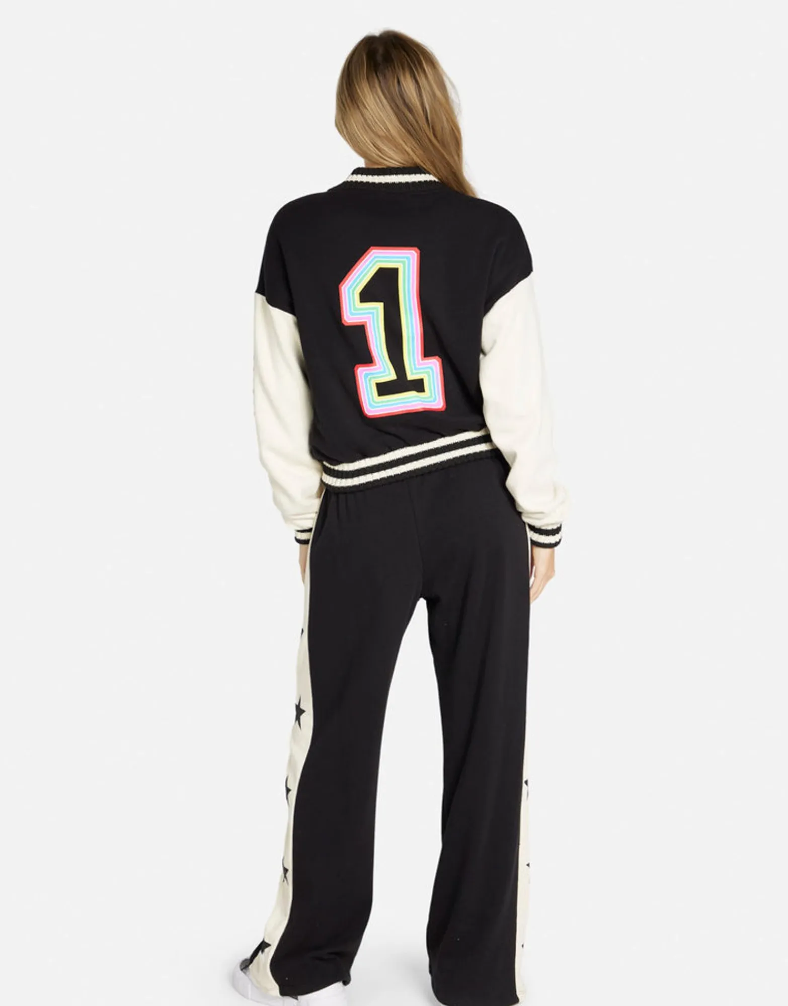 Hot #1 Love Rainbow Lip Jacket In Black/ Bone | Taissa By Women Jackets