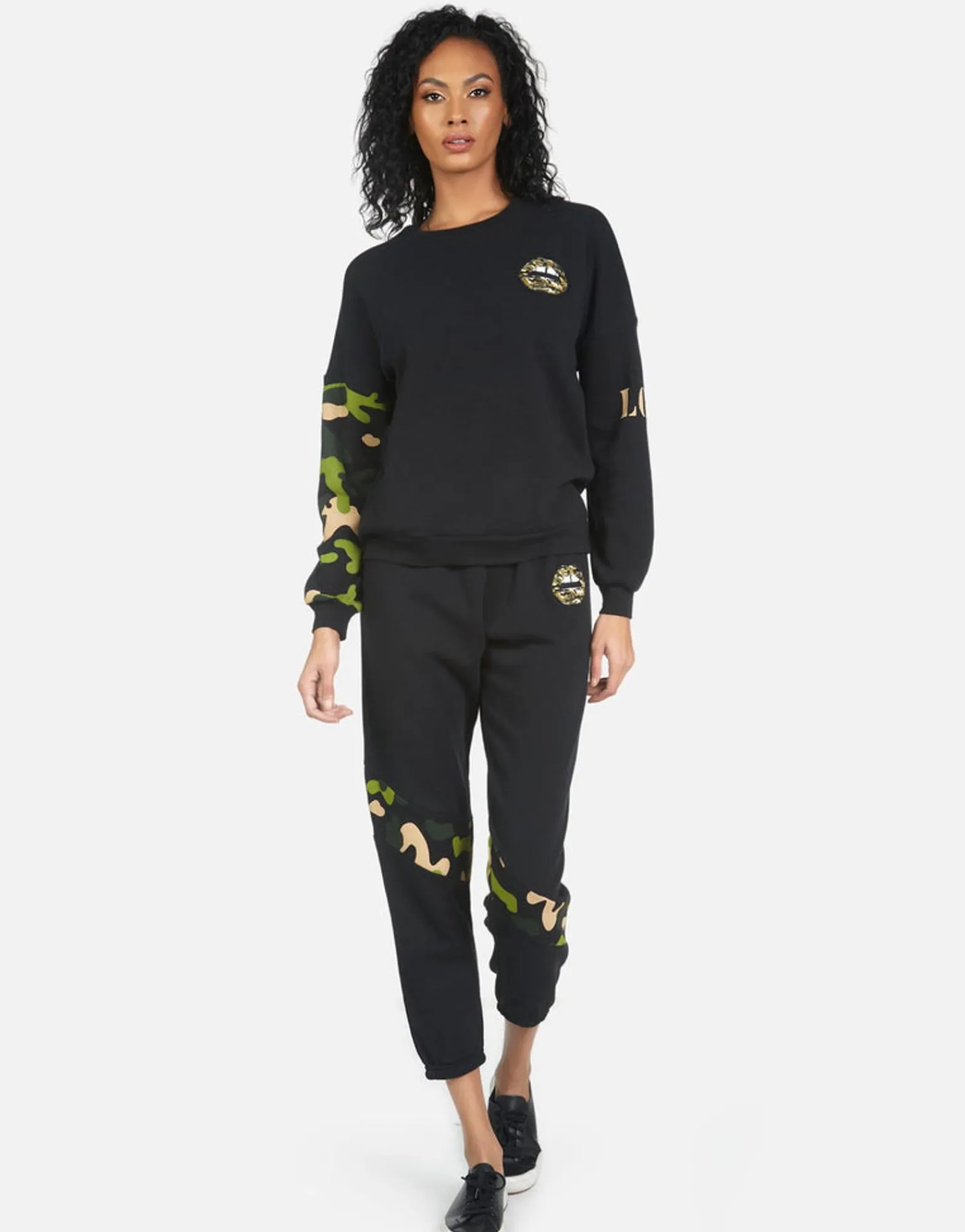 Cheap Abra Camo Lip Women Crop Sweatpants