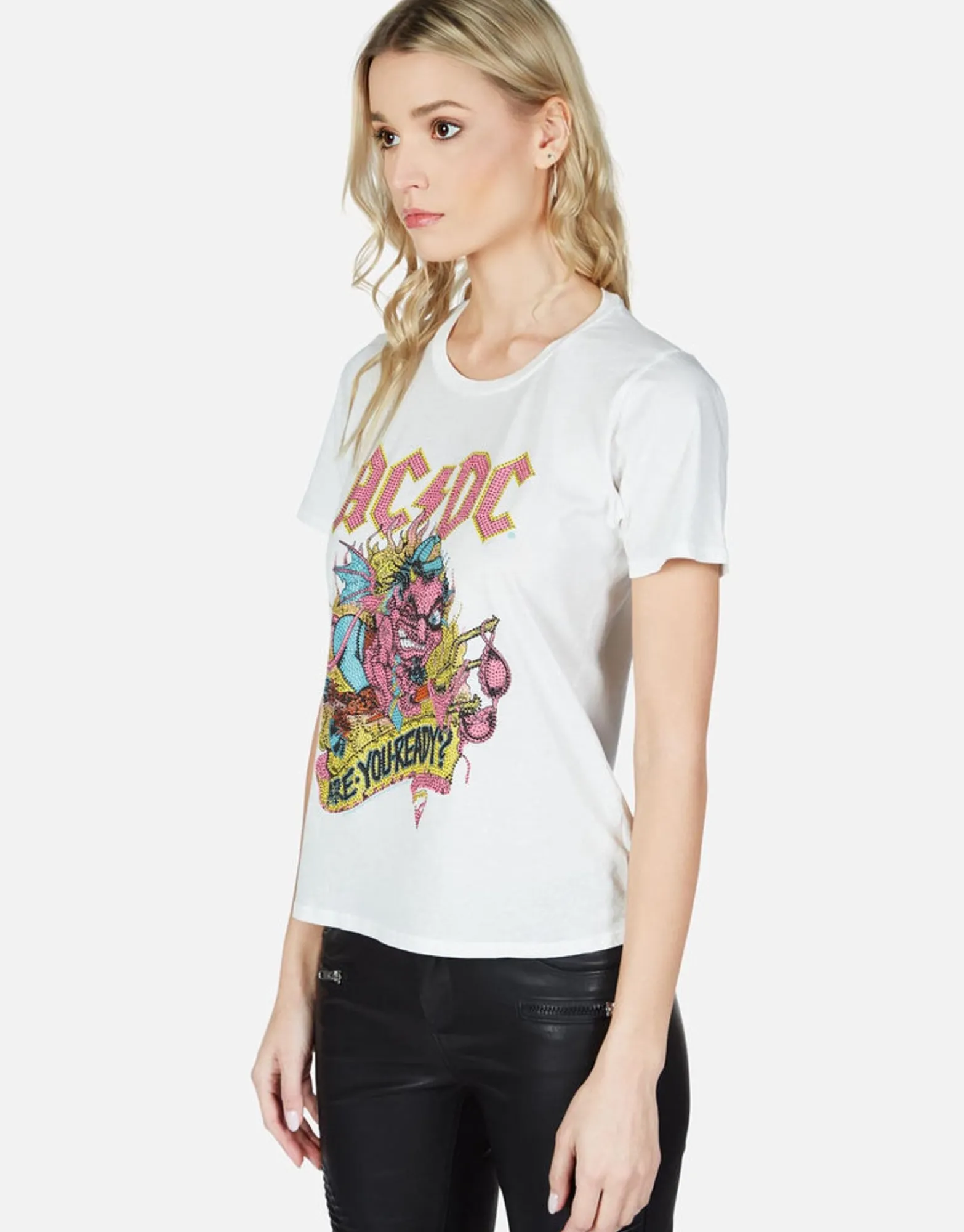 Flash Sale Acdc Crystal Devil S/S Vintage Tee | Croft By Women Short Sleeve