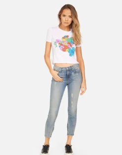 Clearance Adeline Floral Dove Women Short Sleeve