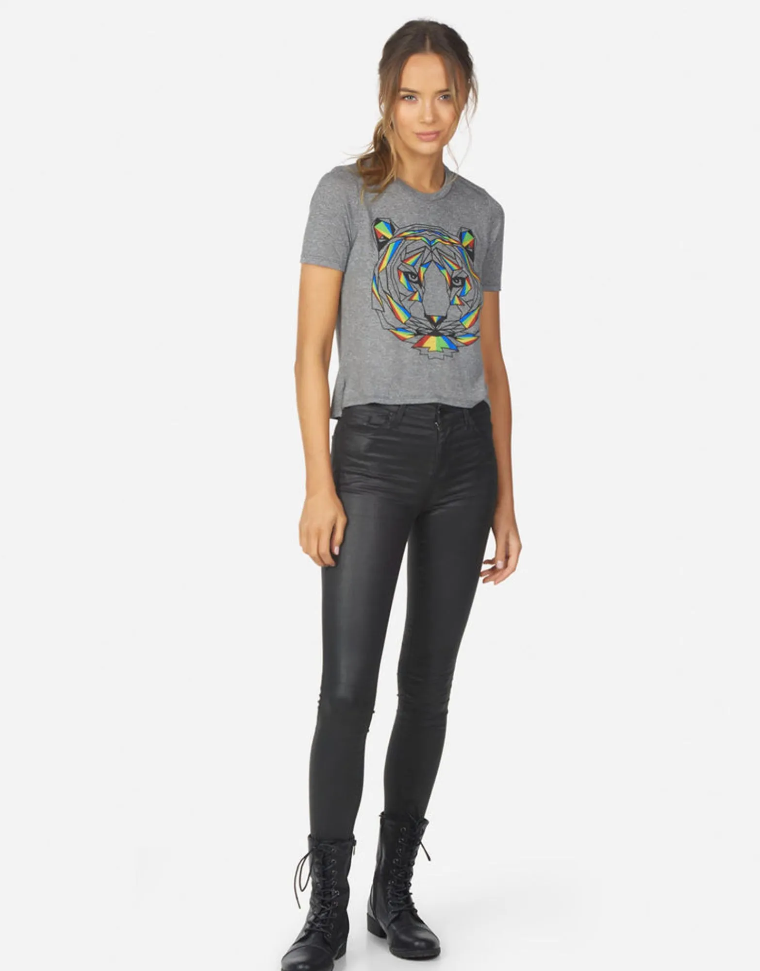 Hot Adeline Geo Tiger Women Short Sleeve