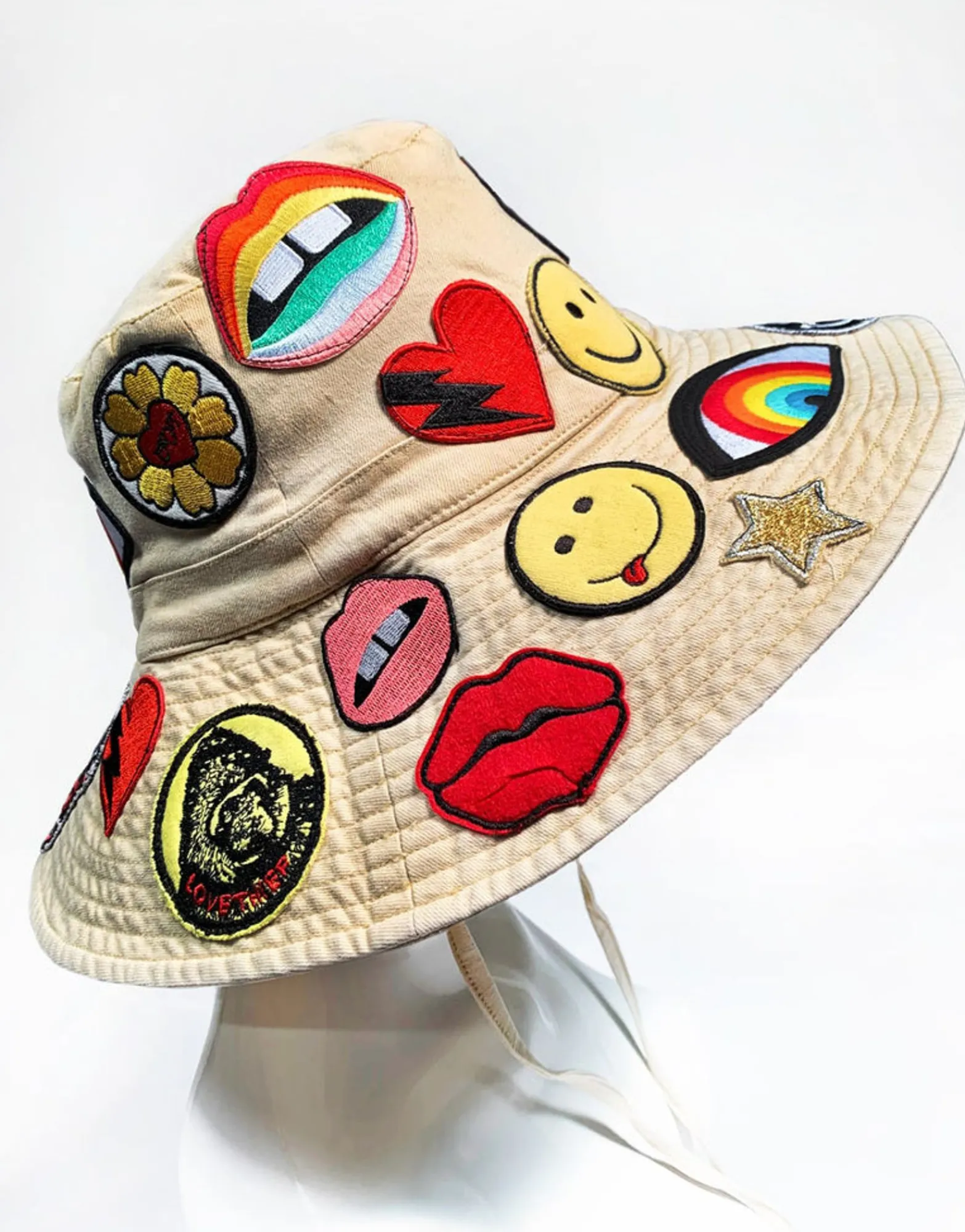 Cheap Adina- Bucket Hat W/ Allover Hippie Patches Hats