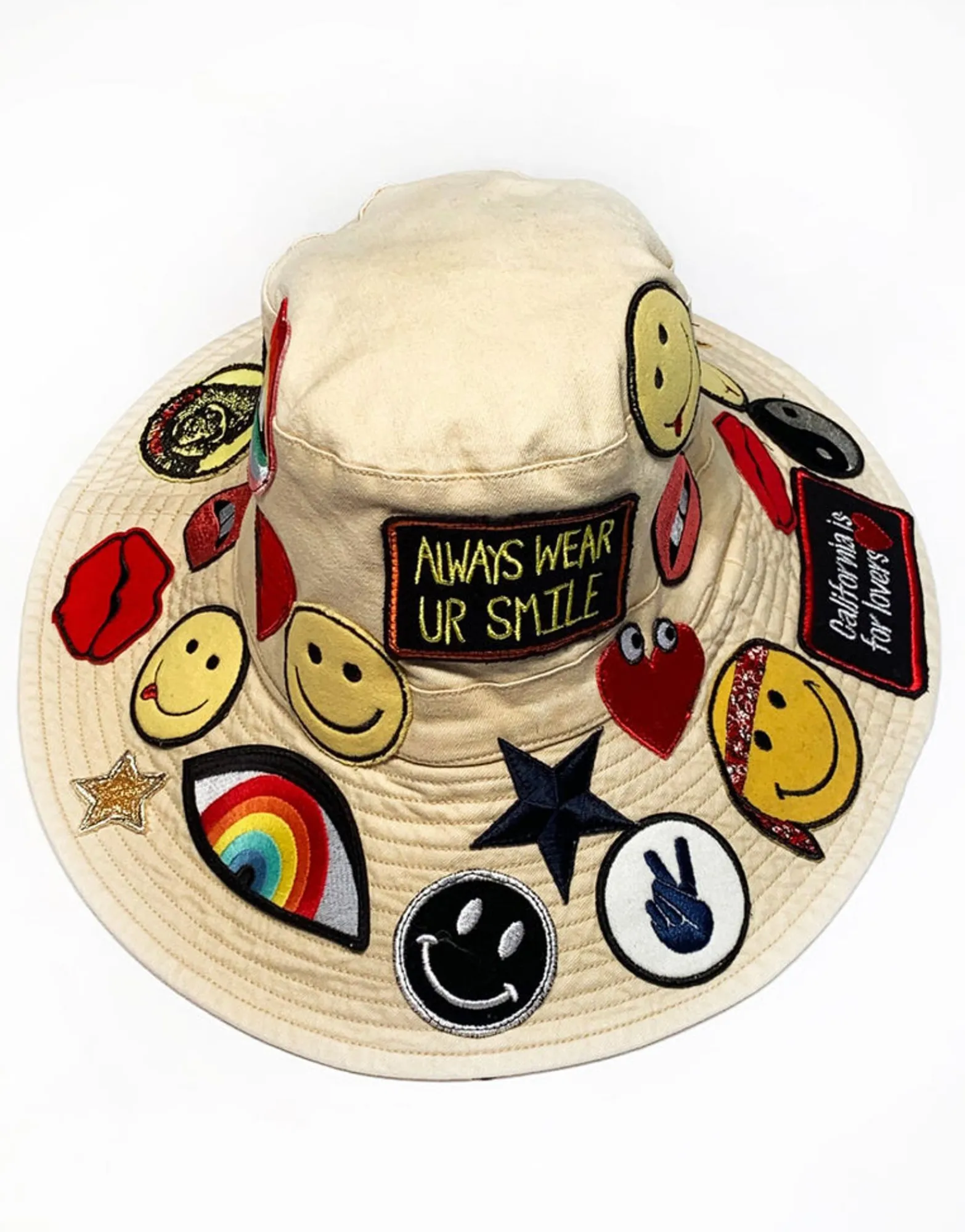 Cheap Adina- Bucket Hat W/ Allover Hippie Patches Hats