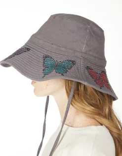 Cheap Adina- Bucket Hat W/ Butterfly Crystals Hats