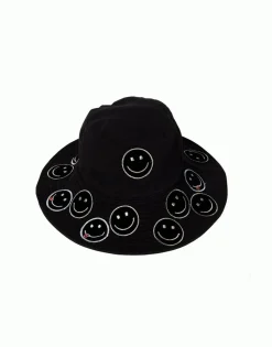 Flash Sale Adina- Bucket Hat W/ Happy Face Patches Hats
