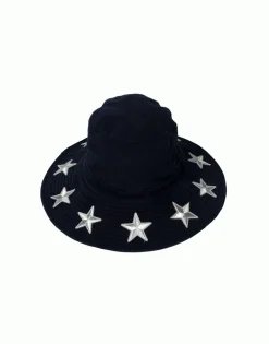 New Adina- Bucket Hat W/ Metallic Star Patches Hats