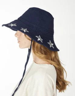 New Adina- Bucket Hat W/ Metallic Star Patches Hats