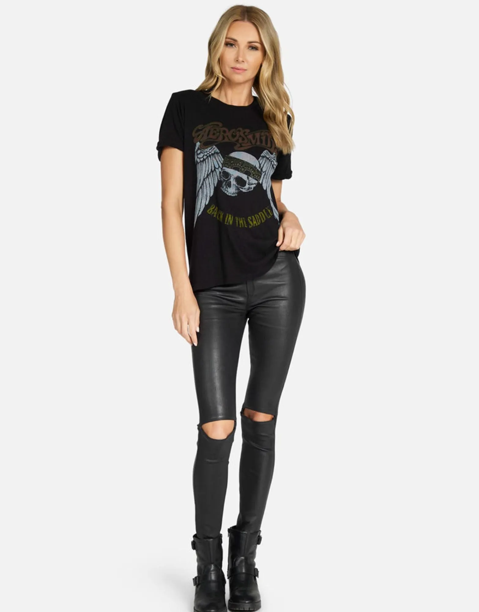 Online Aerosmith Back In The Saddle Vintage Tee | Edda X By Women Short Sleeve