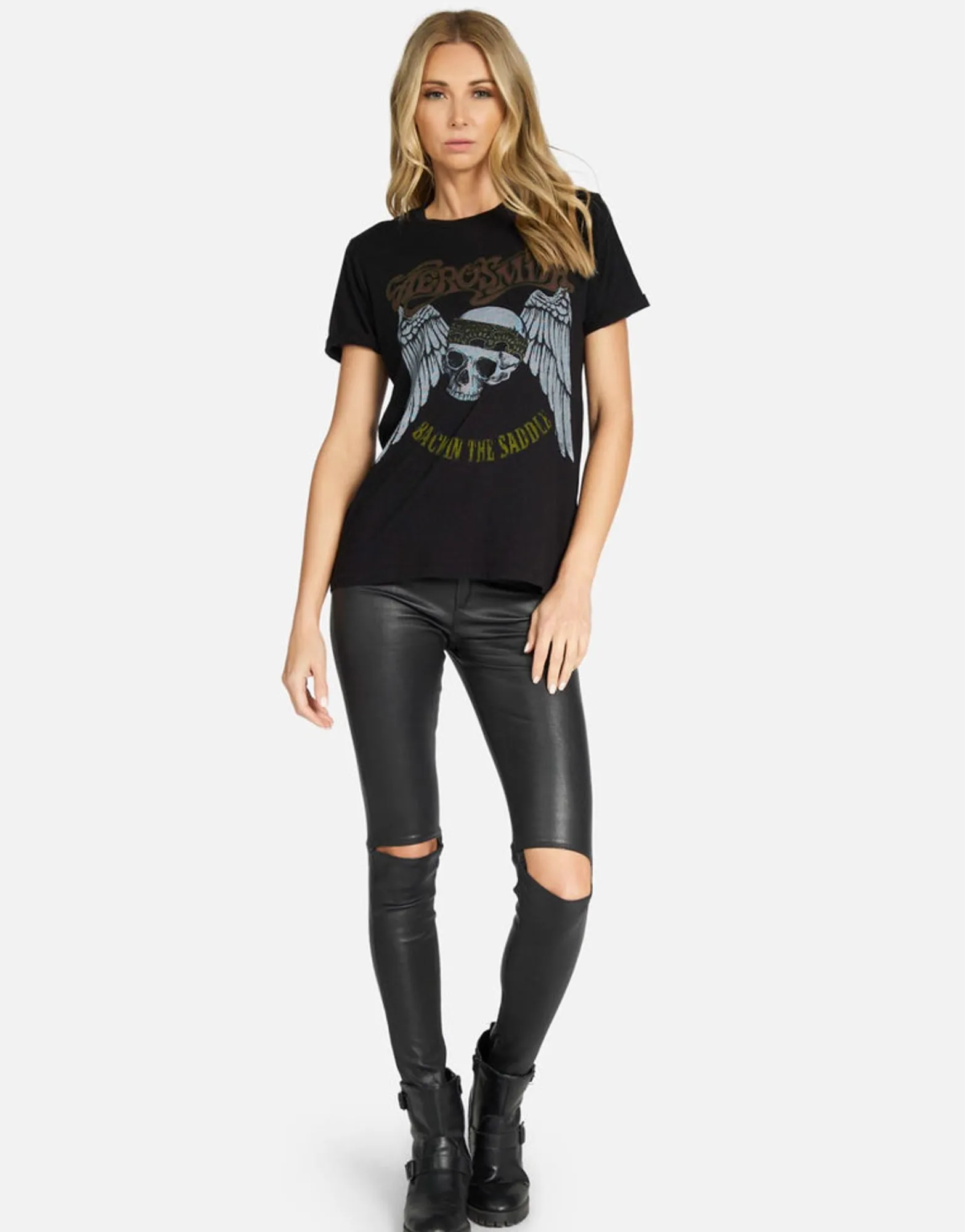 Online Aerosmith Back In The Saddle Vintage Tee | Edda X By Women Short Sleeve