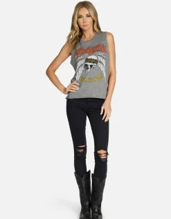Best Sale Aerosmith Skull Vintage Crop Muscle Tank | Kinzington By Women Tanks