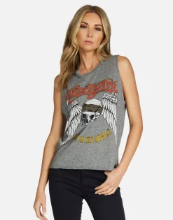 Best Sale Aerosmith Skull Vintage Crop Muscle Tank | Kinzington By Women Tanks