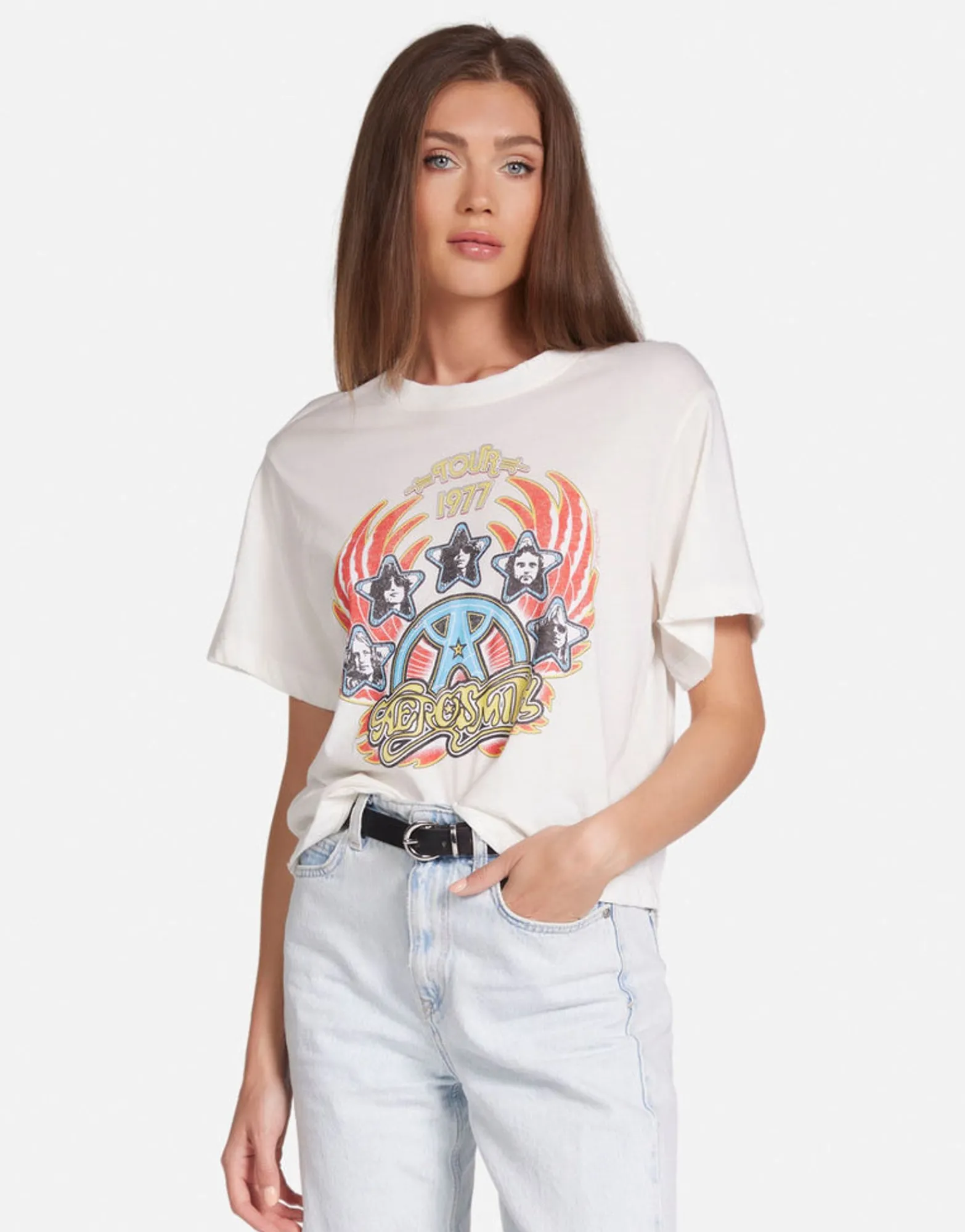 Clearance Aerosmith Tour Boxy Crop Tee In | Rue By Women Short Sleeve