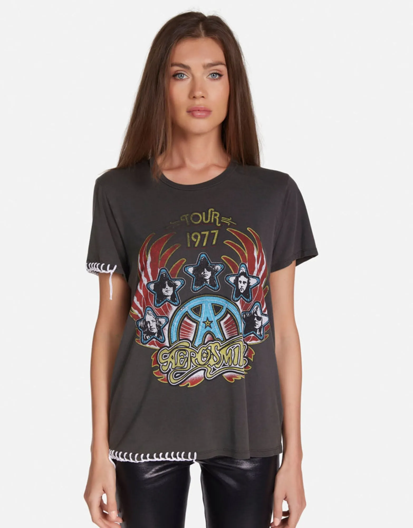 Best Aerosmith Tour Boyfriend Tee In | Wolf By Women Short Sleeve