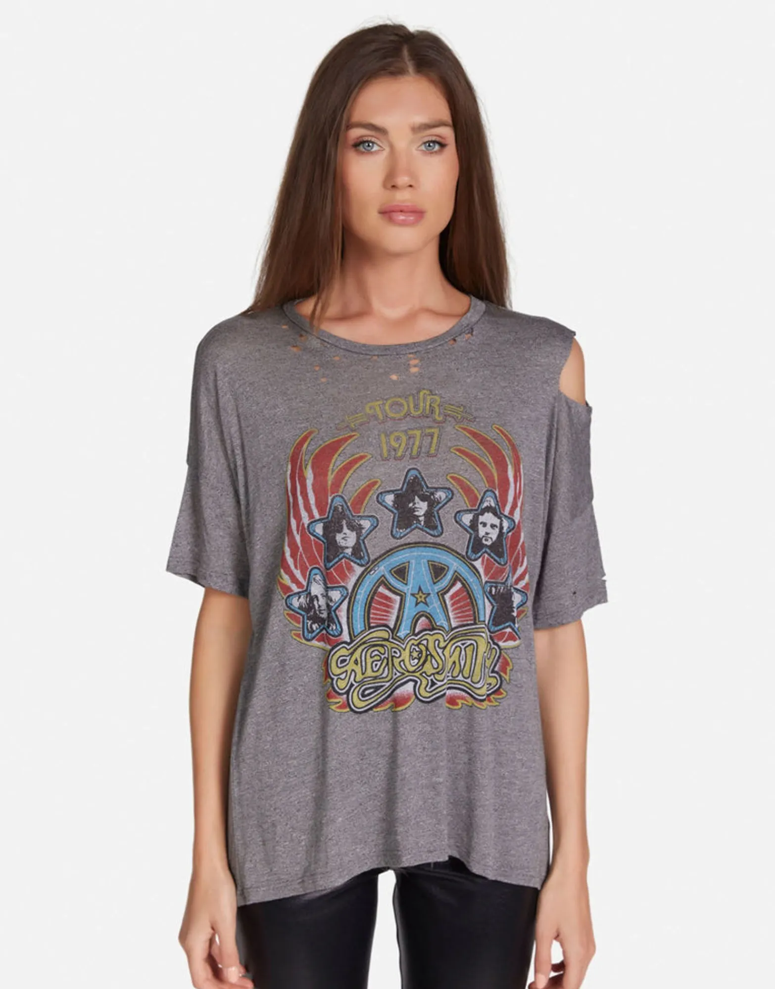 New Aerosmith Tour Oversized Tee | Kierstyn By Women Short Sleeve
