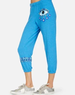 New Alana Chain Evil Eye Women Crop Sweatpants