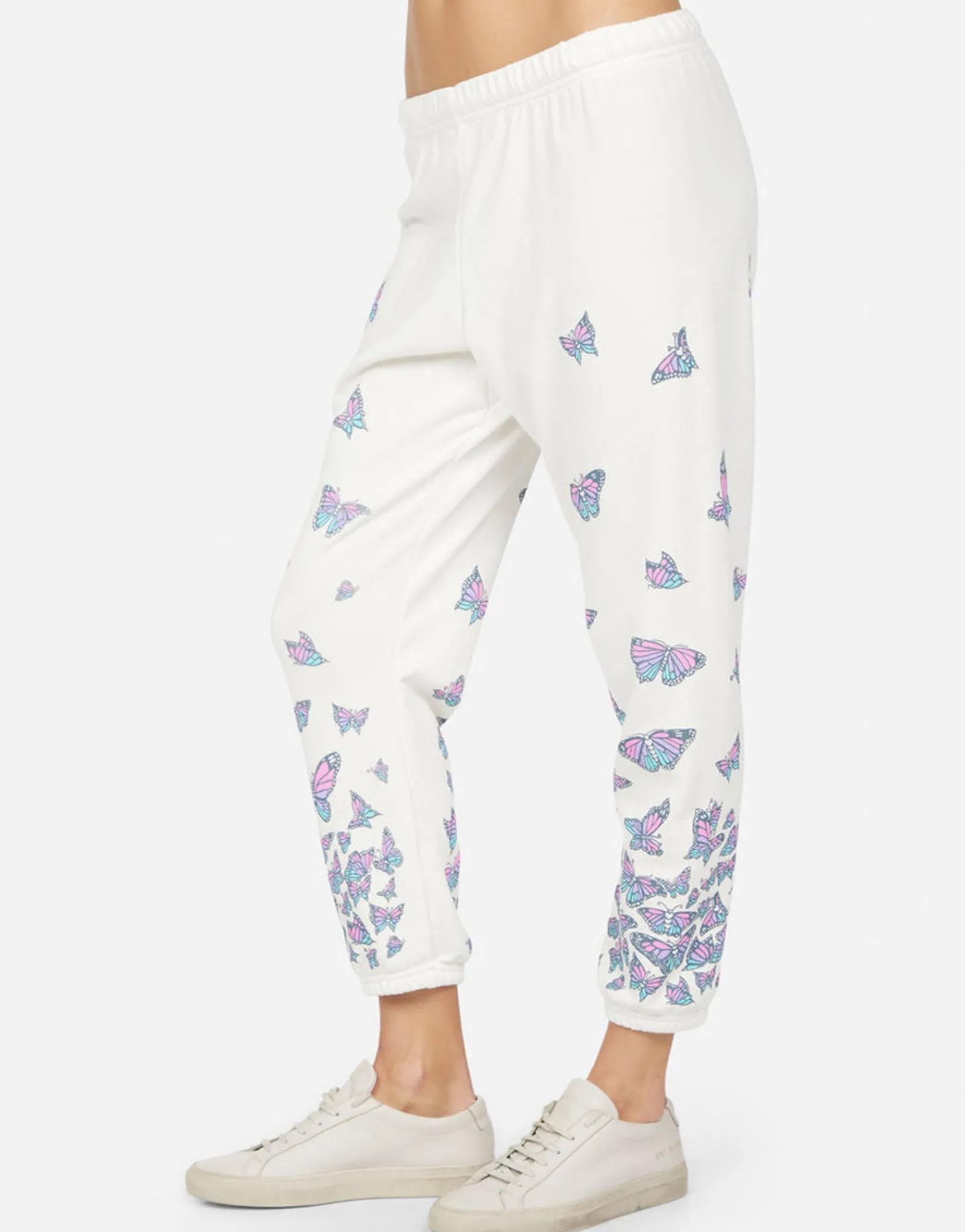 Hot Alana Color Butterfly Skull Burst Women Crop Sweatpants