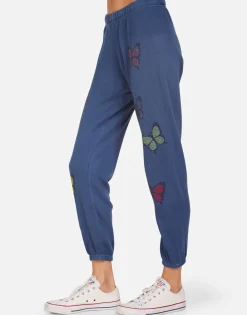 New Alana Crystal Butterfly Women Crop Sweatpants