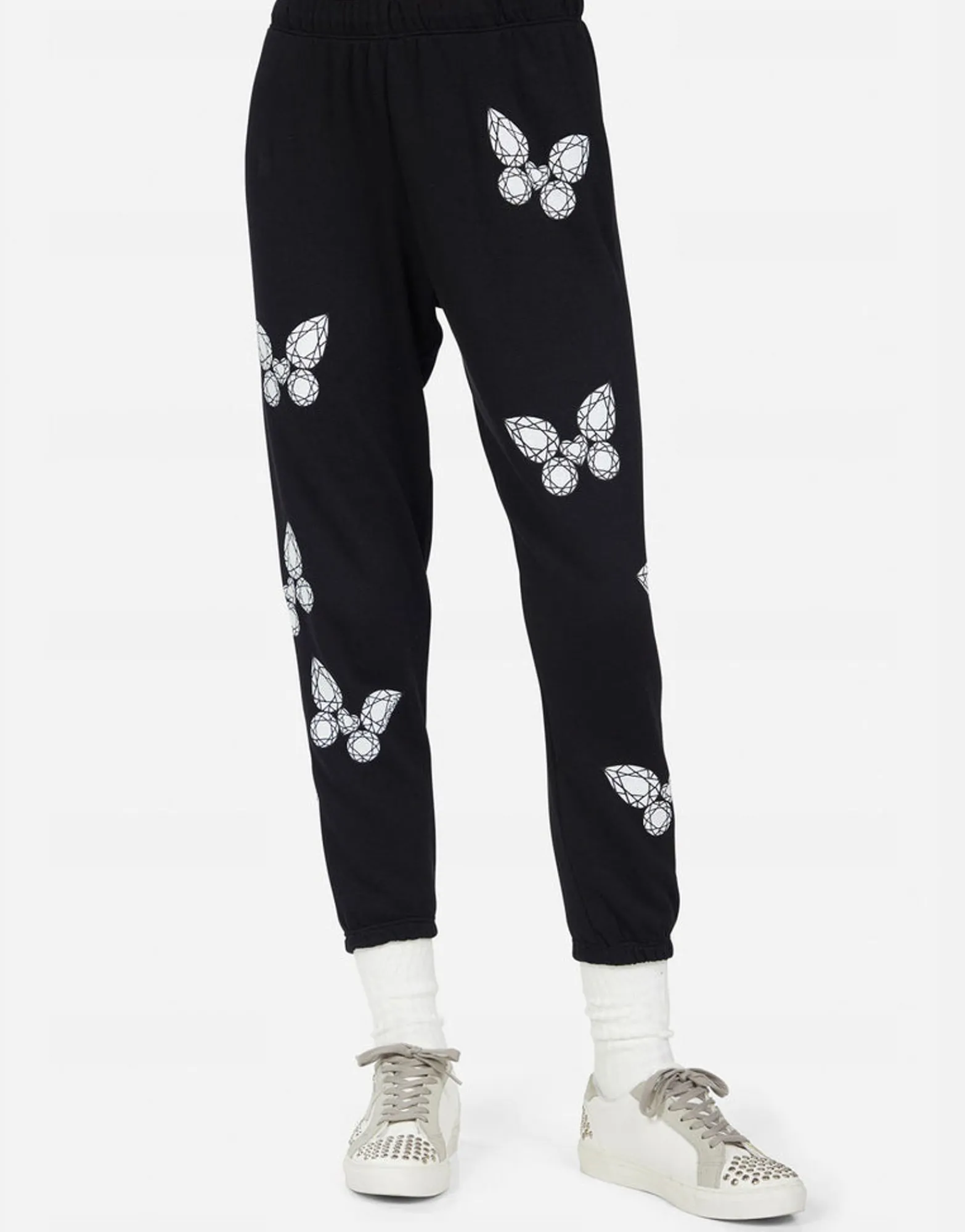 Clearance Alana Diamond Butterfly Women Crop Sweatpants