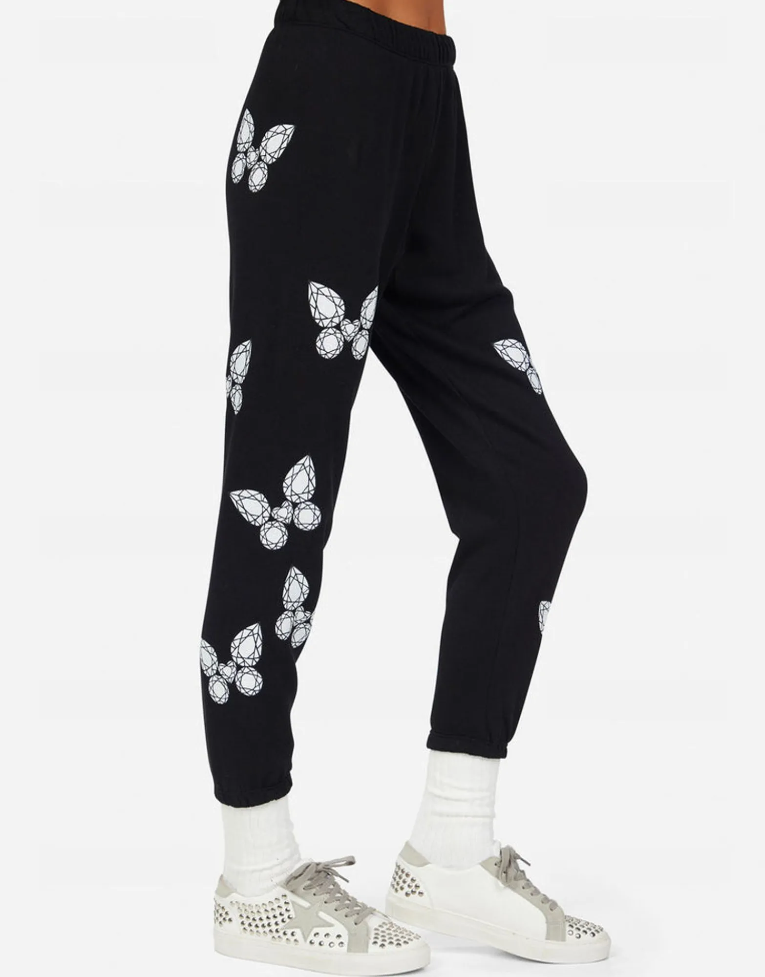 Clearance Alana Diamond Butterfly Women Crop Sweatpants