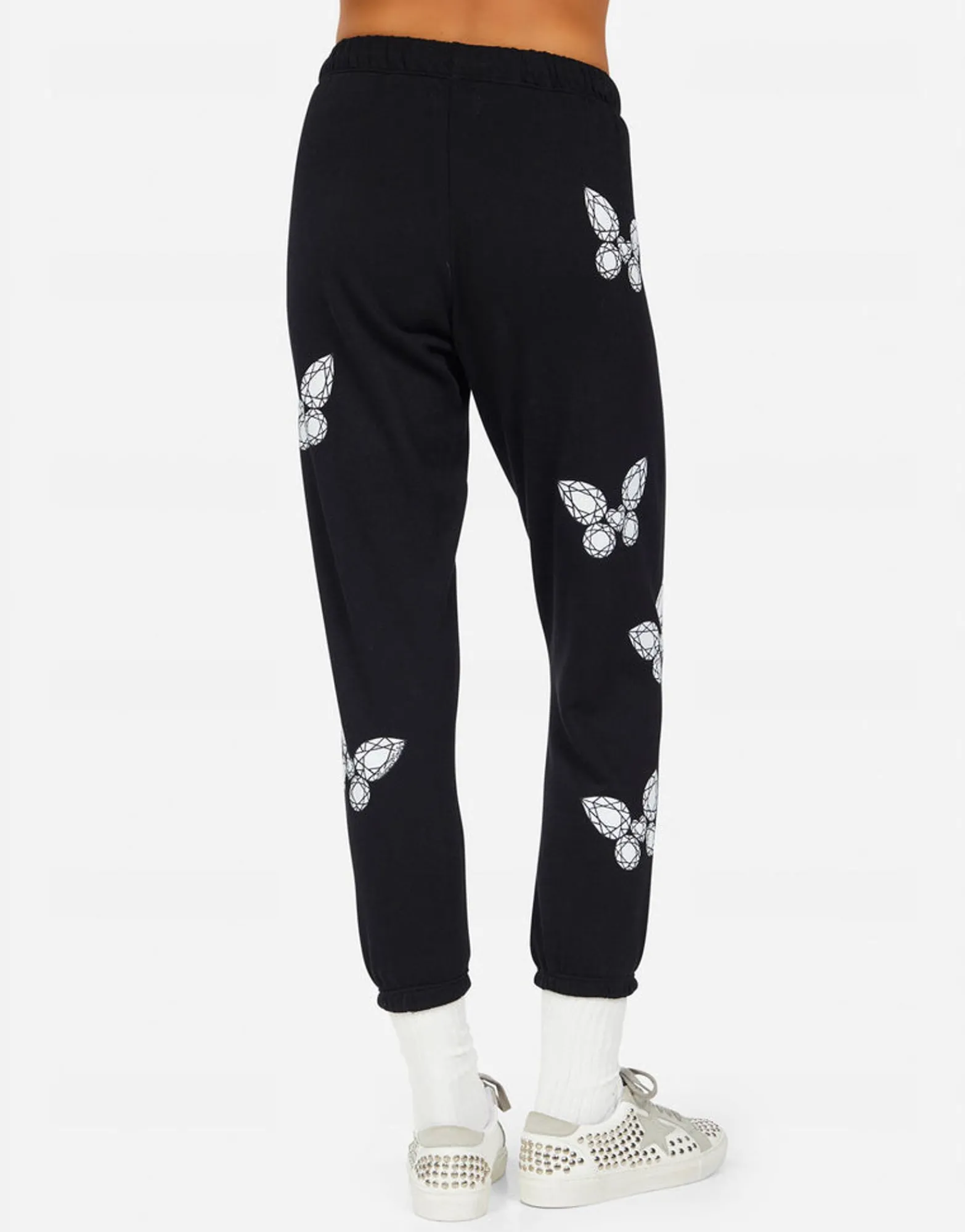 Clearance Alana Diamond Butterfly Women Crop Sweatpants
