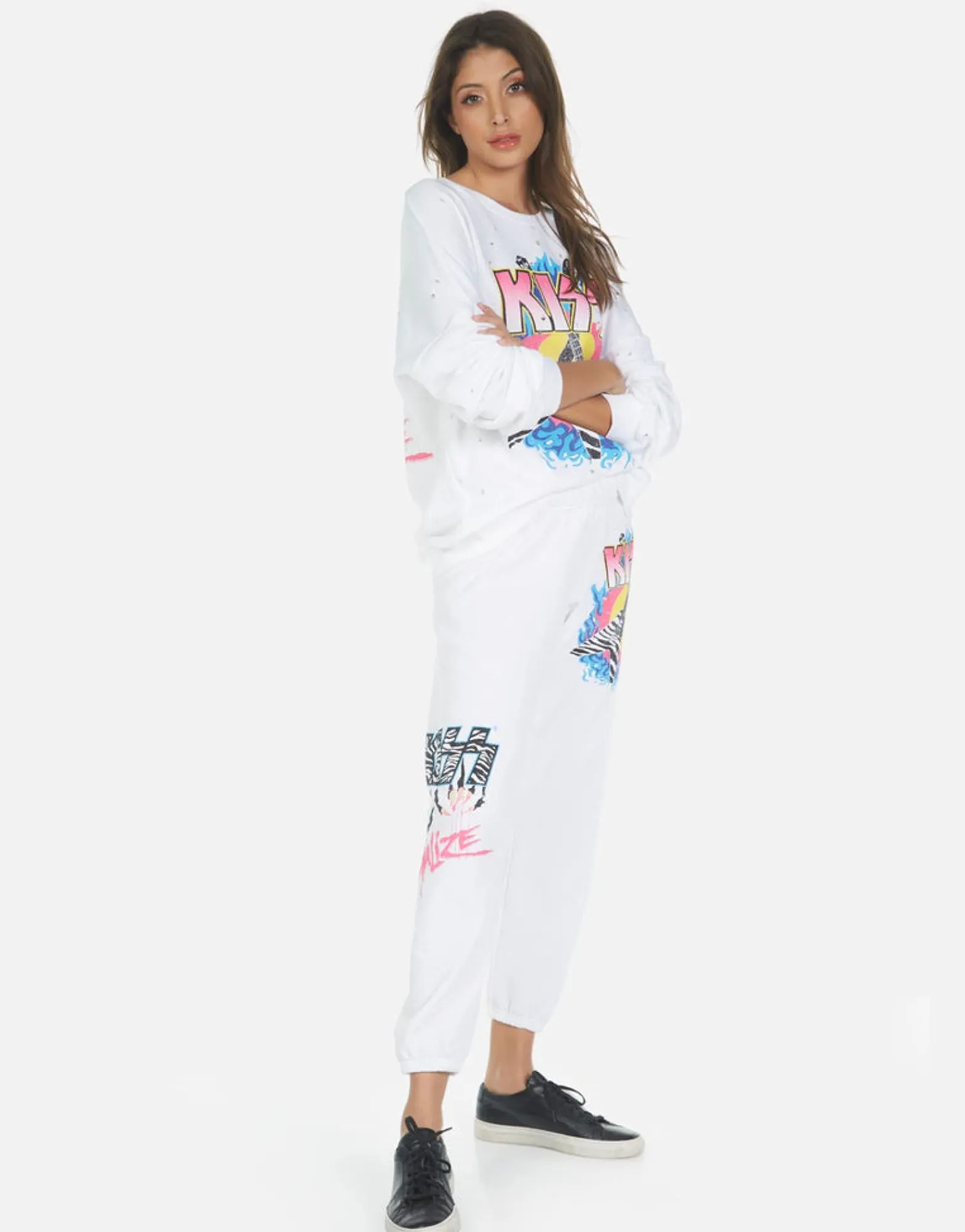 New Alana Kiss Animalize Women Crop Sweatpants