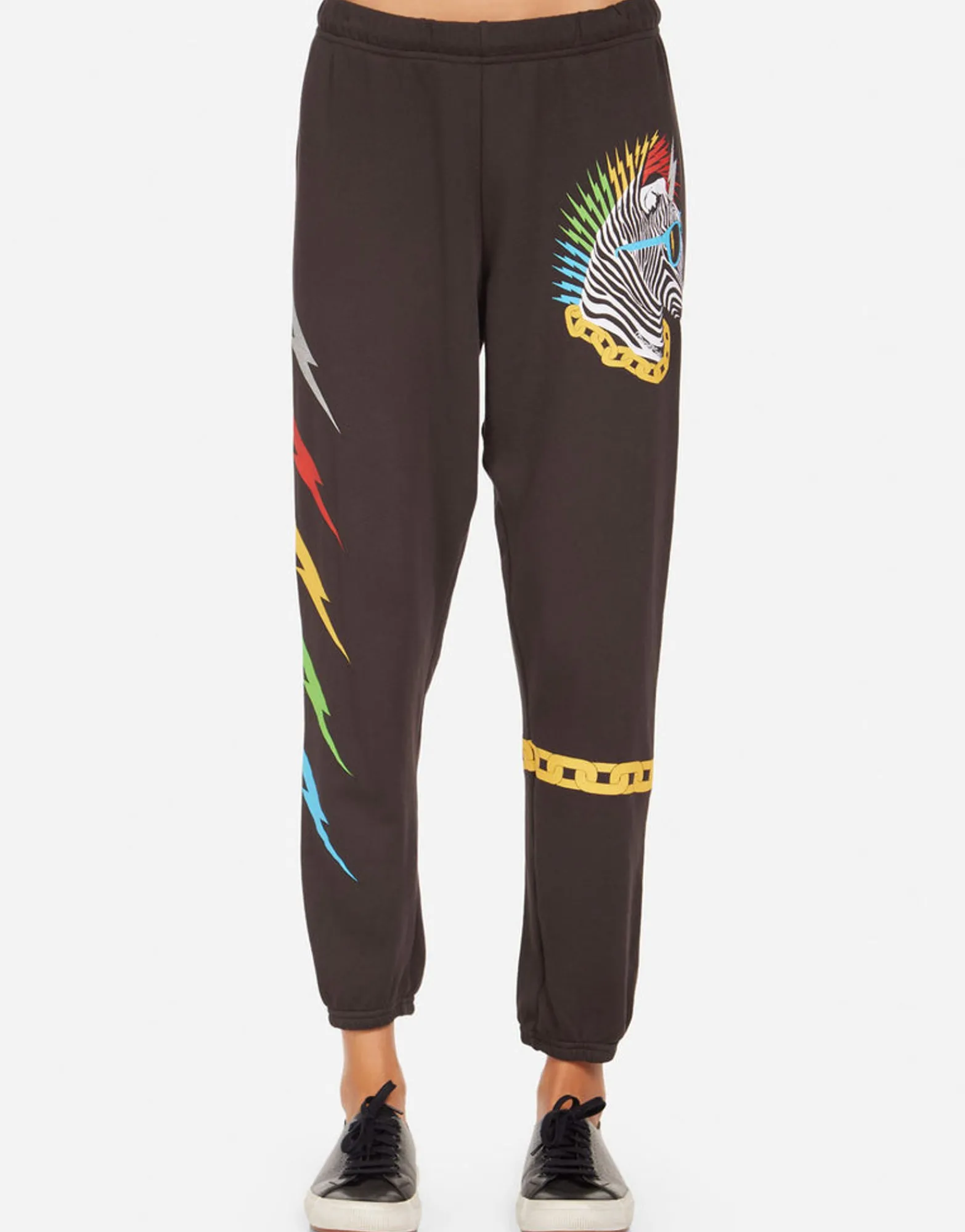 New Alana Lightning Zebra Women Crop Sweatpants