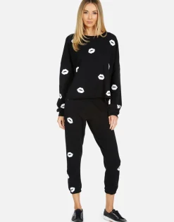 Hot Alana Mini Kisses Women Crop Sweatpants