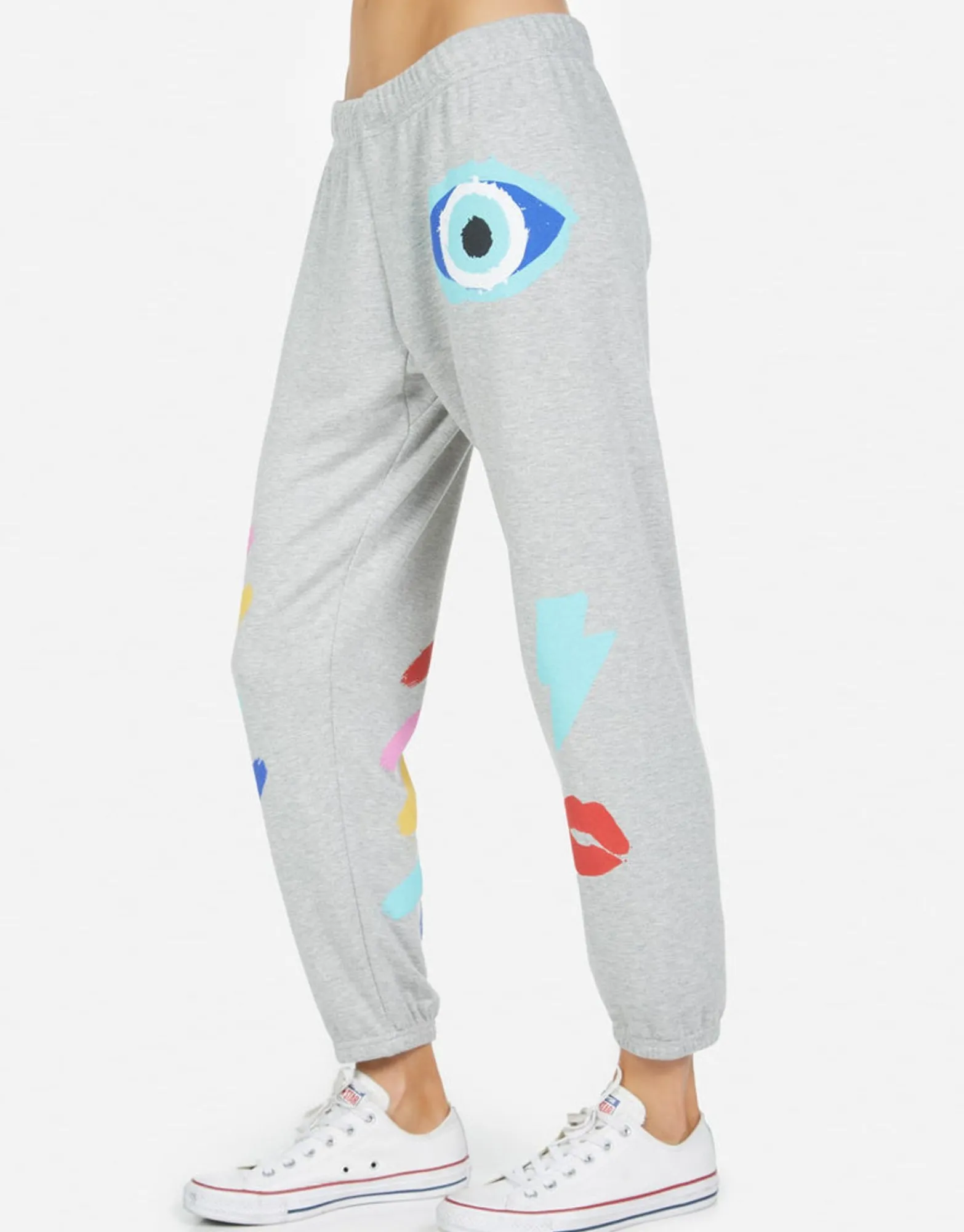 Fashion Alana Painted Evil Eye Women Crop Sweatpants