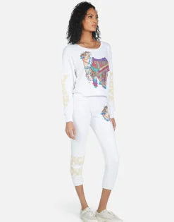 Cheap Alana Peace Love Camel Women Crop Sweatpants