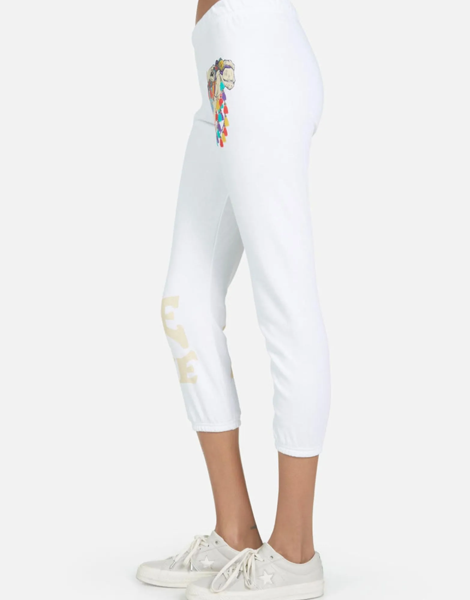 Cheap Alana Peace Love Camel Women Crop Sweatpants