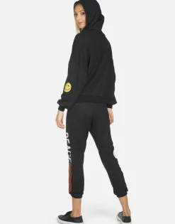 Hot Alana Peace Love Stripe Women Crop Sweatpants