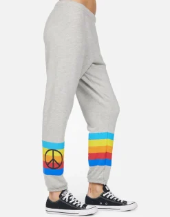 New Alana Peace Rays Women Crop Sweatpants