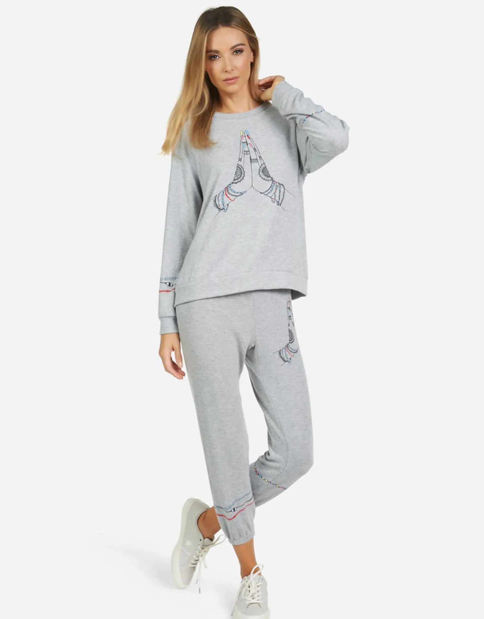 Sale Alana Prayer Hands Women Crop Sweatpants