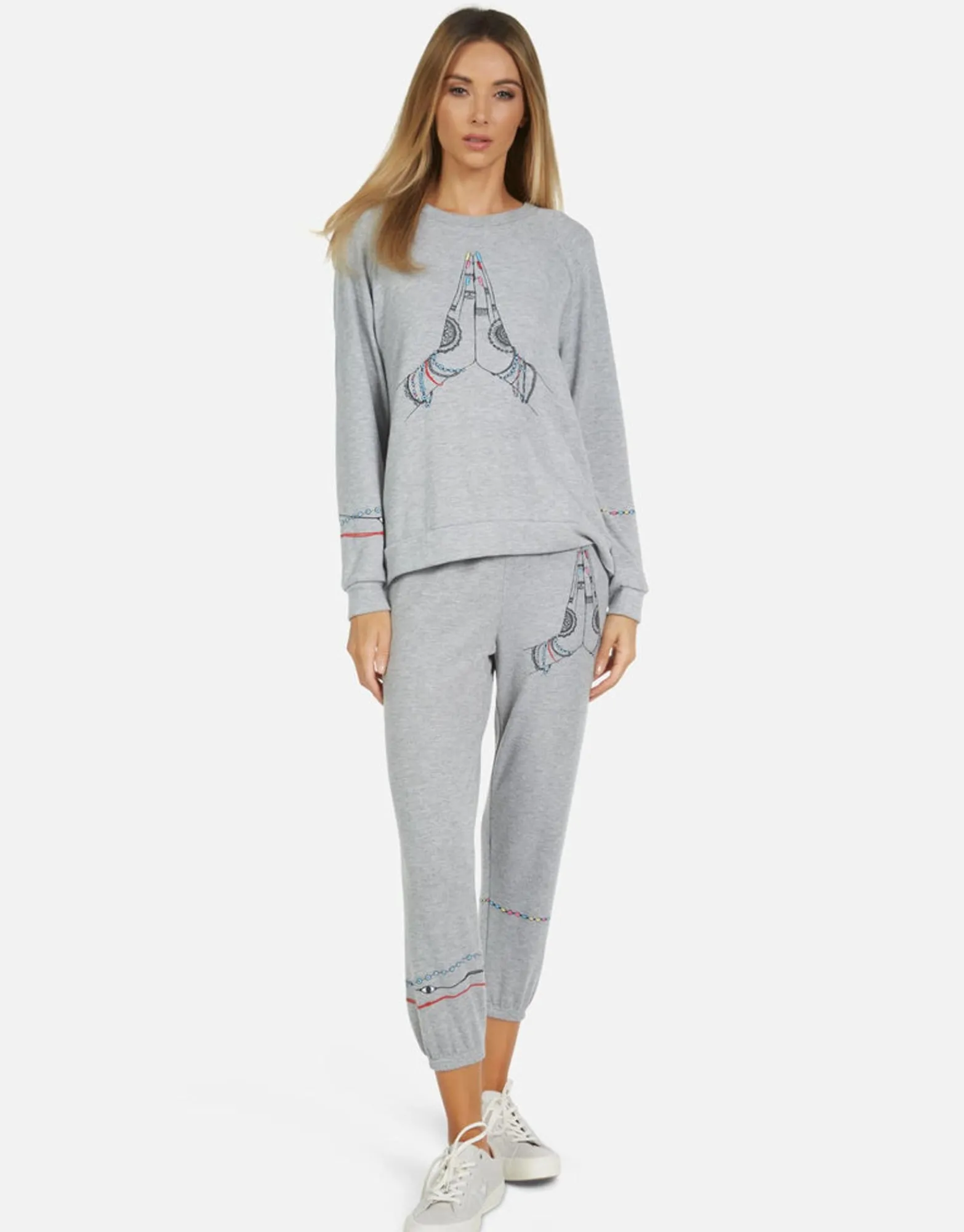 Sale Alana Prayer Hands Women Crop Sweatpants