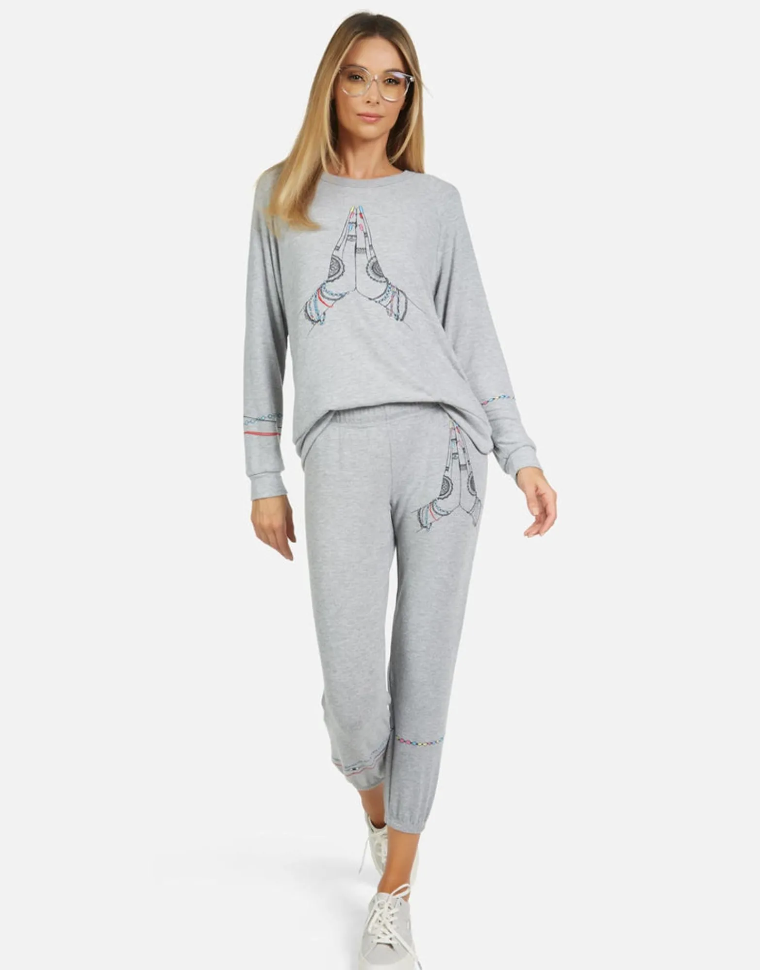 Sale Alana Prayer Hands Women Crop Sweatpants