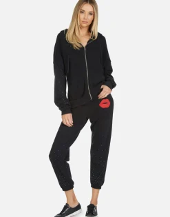 New Alana Red Lip Women Crop Sweatpants