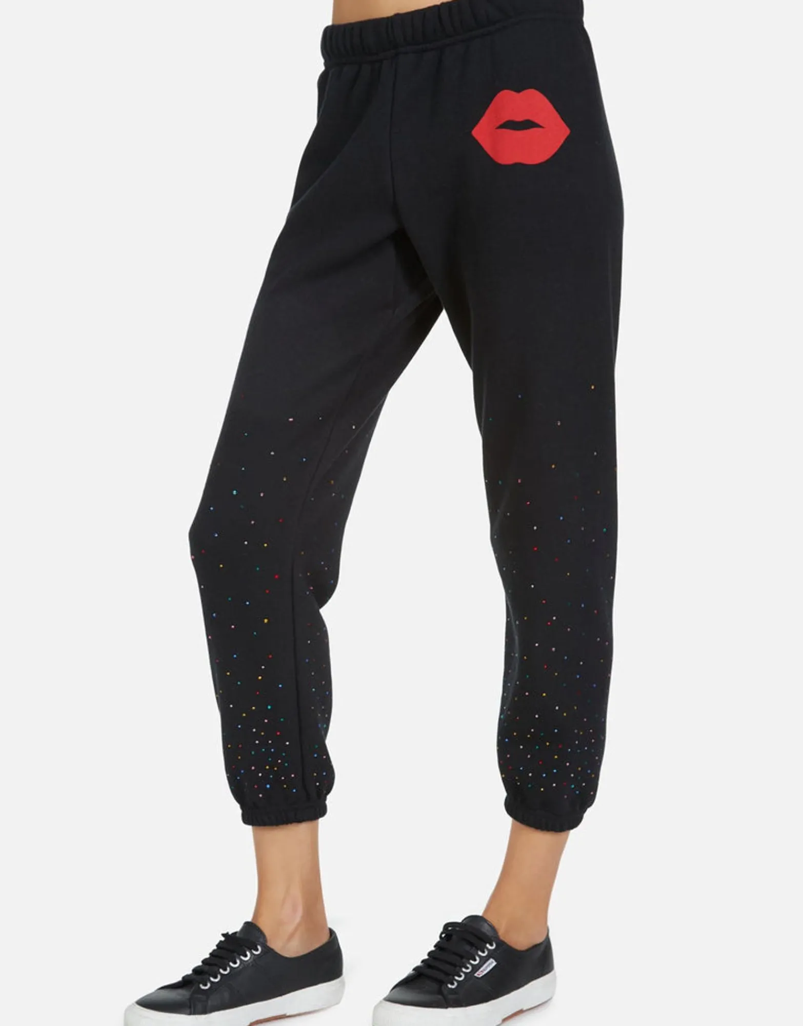 New Alana Red Lip Women Crop Sweatpants