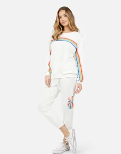 Fashion Alana Stripe Peace Women Long Sweatpants