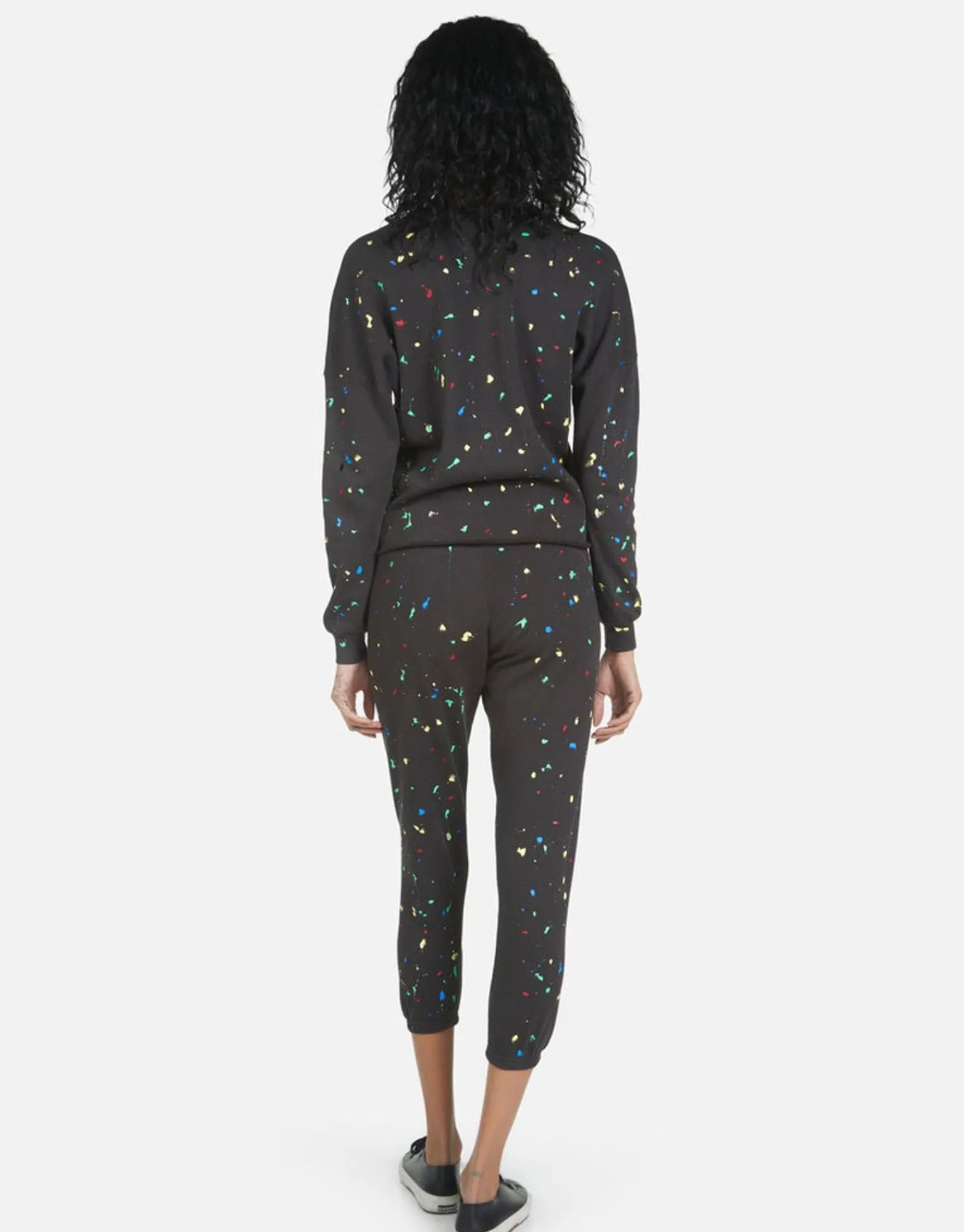 Best Alana Text Happy Face Women Crop Sweatpants