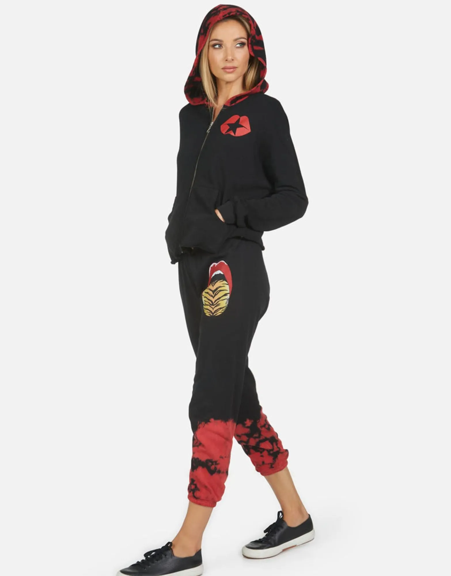 Hot Alana Tiger Tongue Women Crop Sweatpants