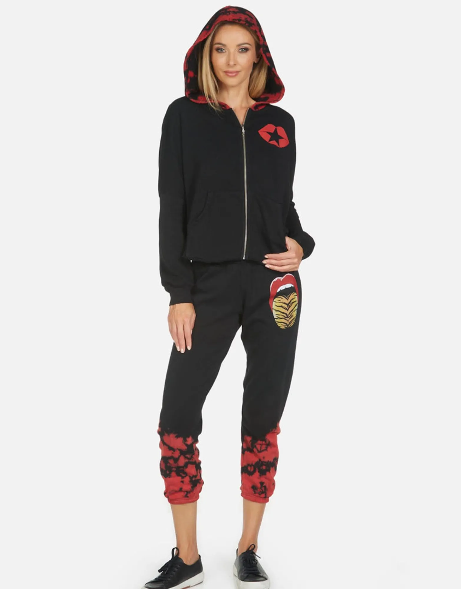 Hot Alana Tiger Tongue Women Crop Sweatpants
