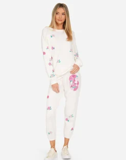 Clearance Anela Pink Rose Skull Women Long Sleeve