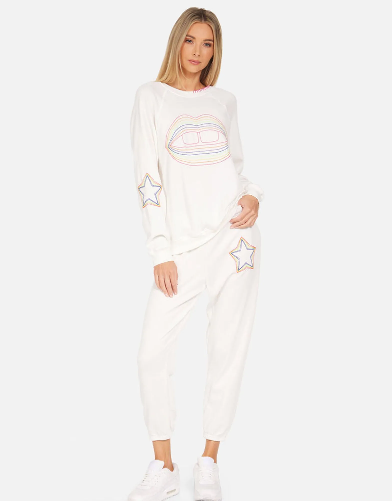 Cheap Anela Rainbow Lip Outline Women Long Sleeve