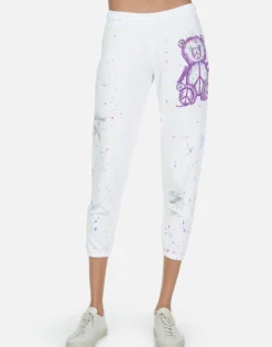 Shop Annabelle Peace Teddy Women Crop Sweatpants
