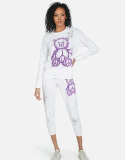 Shop Annabelle Peace Teddy Women Crop Sweatpants
