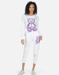 Shop Annabelle Peace Teddy Women Crop Sweatpants