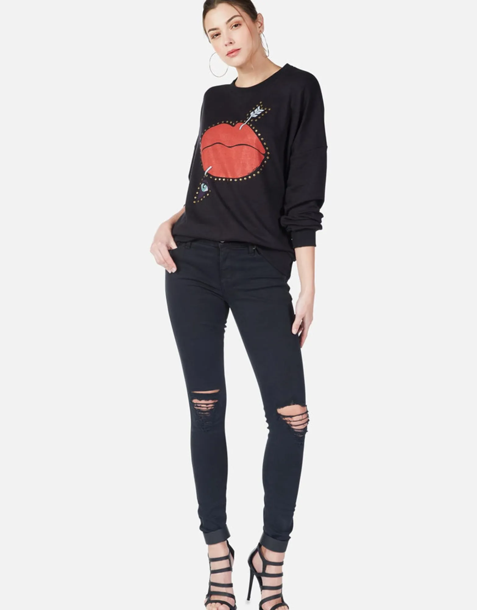 Outlet Arrow Lip L/S Boyfriend Pullover In | Sierra By Women Long Sleeve