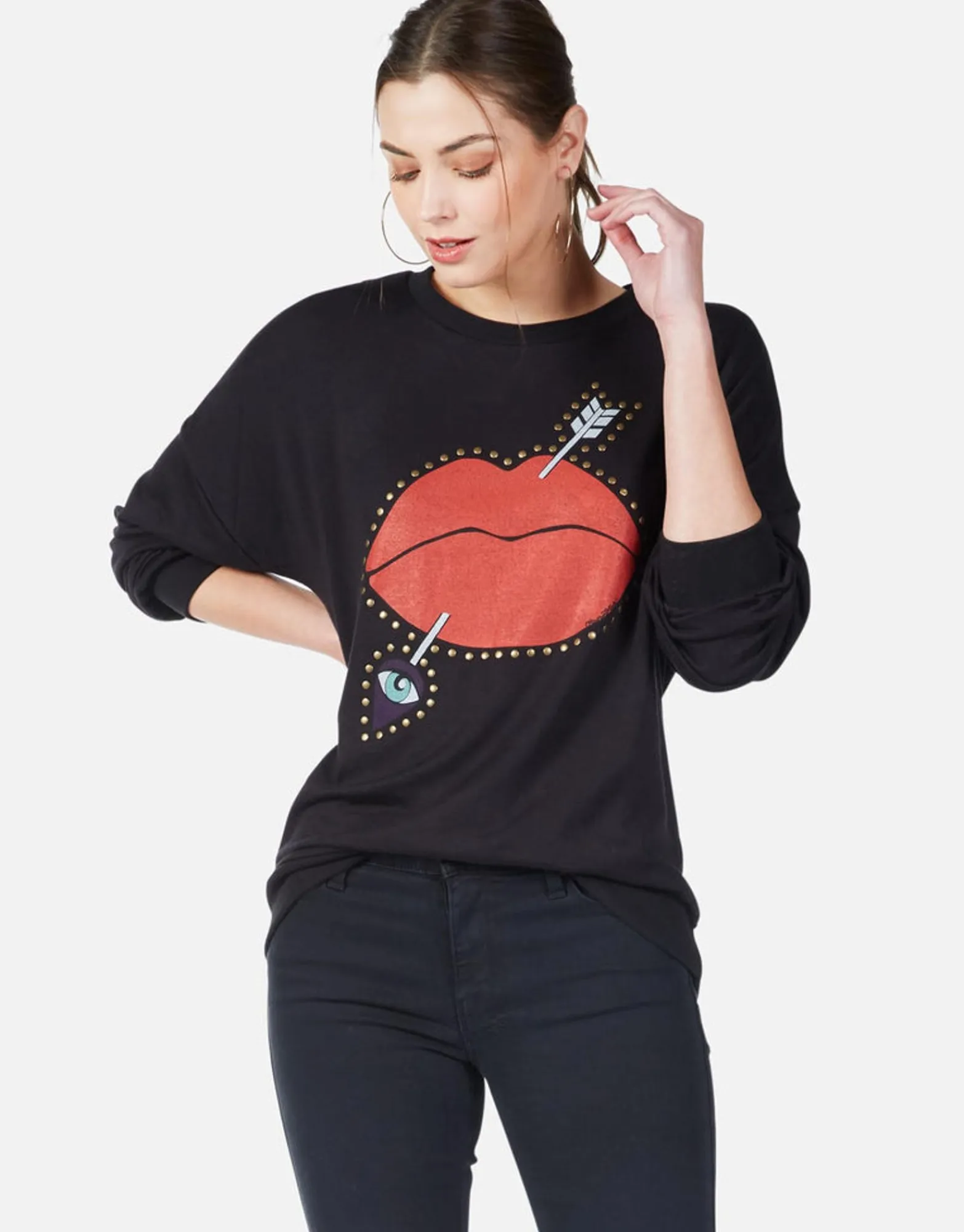Outlet Arrow Lip L/S Boyfriend Pullover In | Sierra By Women Long Sleeve